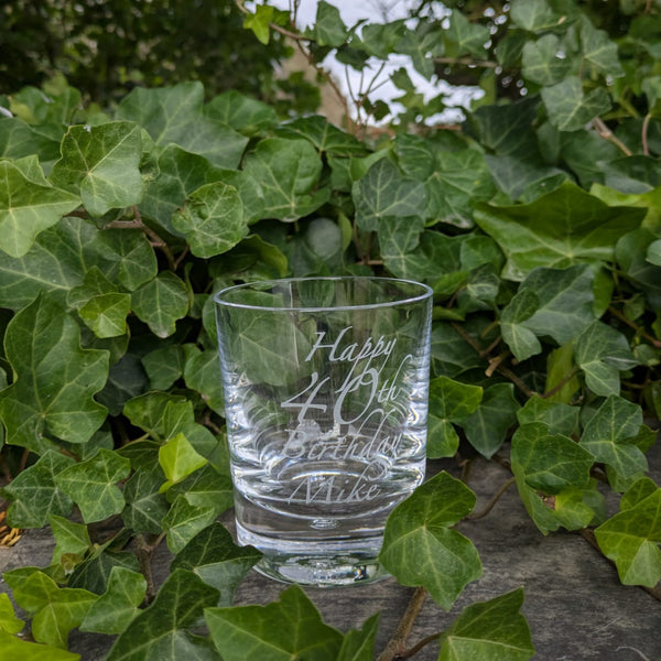 Engraved Hand Blown Tumbler Single