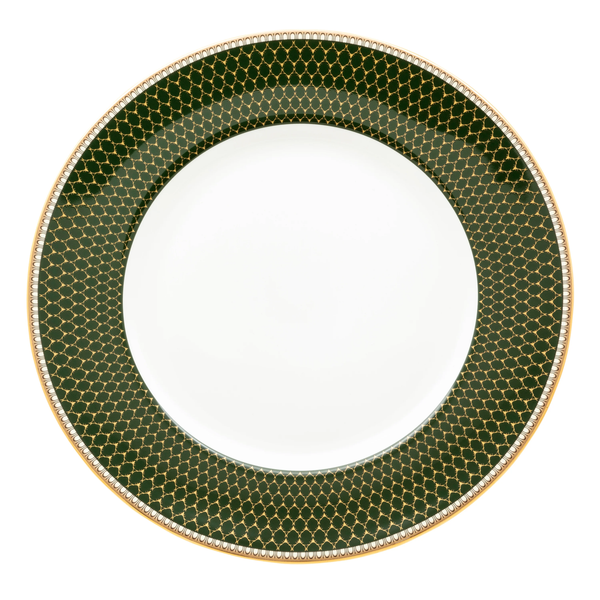 halcyon days antler trellis dark green 10" plate