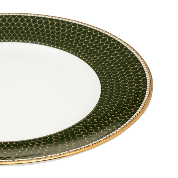 halcyon days antler trellis dark green 10" plate