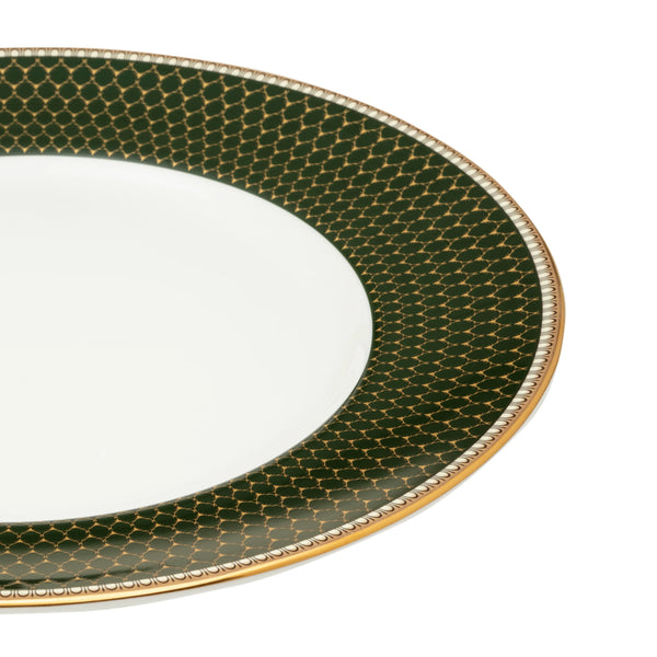 halcyon days antler trellis dark green 6" plate