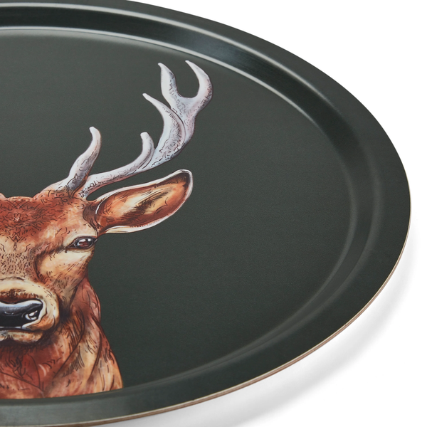 halcyon days woodland wildlife stag birchwood tray