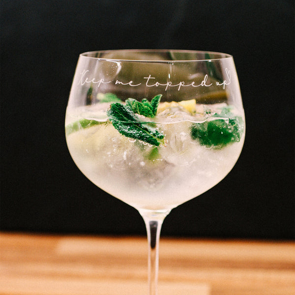 Hand Personalised Gin Glass by Gordon Castle 