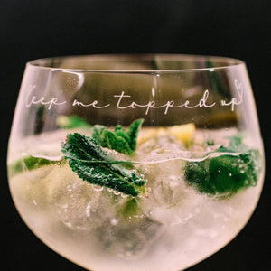 Engraved Gin Glass by Giles Lawson Johnston for Gordon Castle 